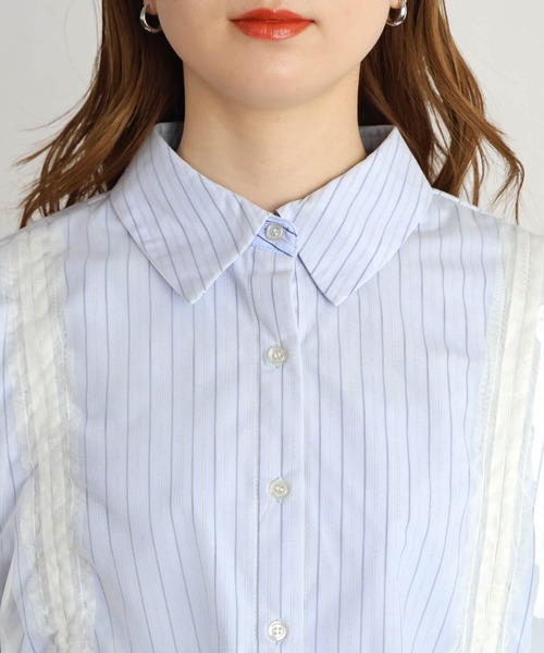 tiptop(ティップトップ)の「チュール重ね長袖シャツ(シャツ/ブラウス・レディース・オフホワイト/グレー/ブルー系その他・FREE)」の12枚目の写真
