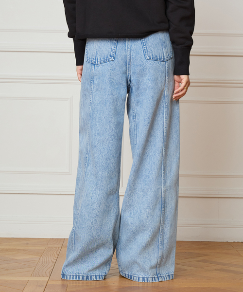 IENA LA BOUCLE（イエナラブークル）の「IENA LA BOUCLE ソフトデニムシルエットパンツ（デニムパンツ・レディース・ライトブルー・40/38/36/34）」の21枚目の写真