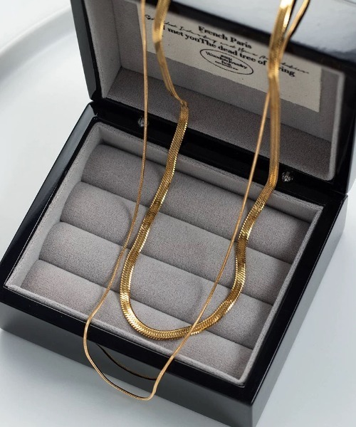 ALWAYS GOOD TIME(オルウェイズグッドタイム)の「【アレルギー対応】サージカルステンレス/316L 2連スネークチェーンネックレス(ユニセックス)(ネックレス・レディース・ゴールド/シルバー・FREE)」の9枚目の写真