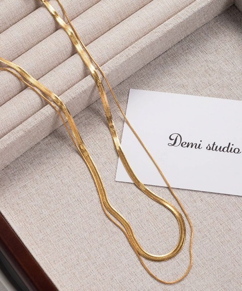 ALWAYS GOOD TIME(オルウェイズグッドタイム)の「【アレルギー対応】サージカルステンレス/316L 2連スネークチェーンネックレス(ユニセックス)(ネックレス・レディース・ゴールド/シルバー・FREE)」の10枚目の写真