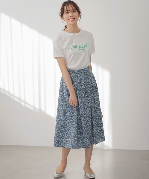 組曲 S(クミキョク チイサイサイズ)の「ロゴ刺繍 Tシャツ(Tシャツ/カットソー・レディース・ホワイト系/ライトグレー系・S2)」の21枚目の写真