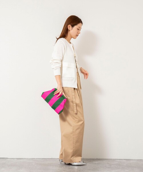 Rie Miller(リエミラー)の「《手洗い可能》テープヤーンZIP UPカーディガン(カーディガン/ボレロ・レディース・ブラック/ホワイト/ベージュ・38)」の5枚目の写真