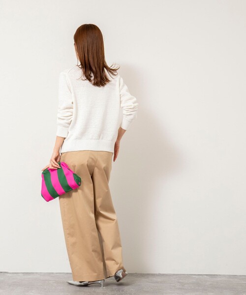 Rie Miller(リエミラー)の「《手洗い可能》テープヤーンZIP UPカーディガン(カーディガン/ボレロ・レディース・ブラック/ホワイト/ベージュ・38)」の6枚目の写真