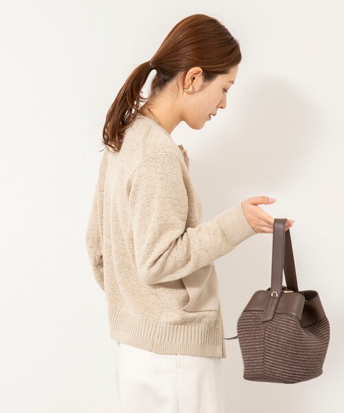 Rie Miller(リエミラー)の「《手洗い可能》テープヤーンZIP UPカーディガン(カーディガン/ボレロ・レディース・ブラック/ホワイト/ベージュ・38)」の16枚目の写真