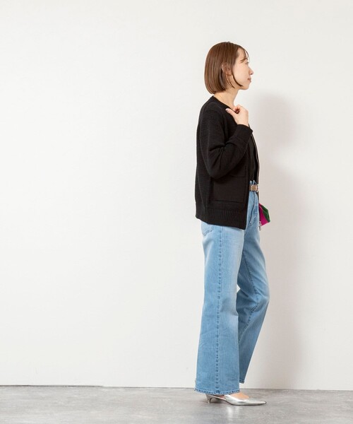 Rie Miller(リエミラー)の「《手洗い可能》テープヤーンZIP UPカーディガン(カーディガン/ボレロ・レディース・ブラック/ホワイト/ベージュ・38)」の20枚目の写真