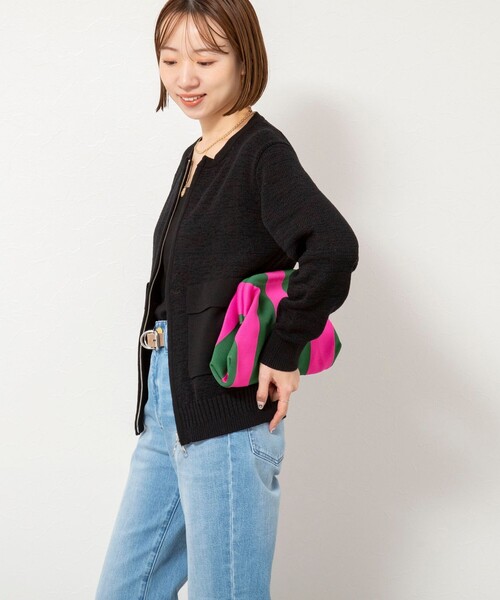 Rie Miller(リエミラー)の「《手洗い可能》テープヤーンZIP UPカーディガン(カーディガン/ボレロ・レディース・ブラック/ホワイト/ベージュ・38)」の22枚目の写真