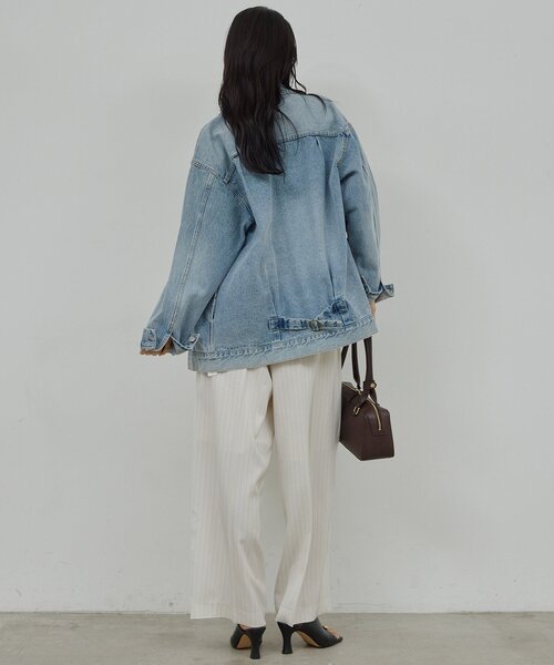 GALLARDAGALANTE(ガリャルダガランテ)の「【手洗い可】ストライプイージーパンツ(その他パンツ・レディース・アイボリー/ネイビー・1/0)」の22枚目の写真