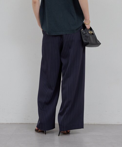 GALLARDAGALANTE(ガリャルダガランテ)の「【手洗い可】ストライプイージーパンツ(その他パンツ・レディース・アイボリー/ネイビー・1/0)」の15枚目の写真