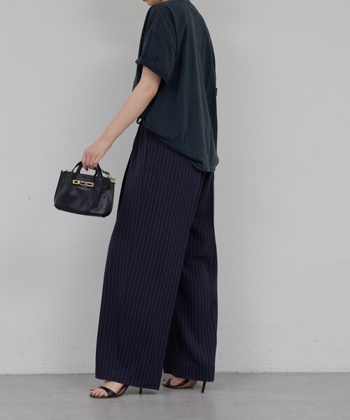 GALLARDAGALANTE(ガリャルダガランテ)の「【手洗い可】ストライプイージーパンツ(その他パンツ・レディース・アイボリー/ネイビー・1/0)」の12枚目の写真