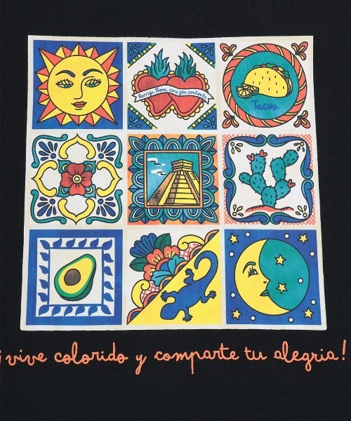 チチカカ(チチカカ)の「メキシコタイルプリントTシャツ【ユニセックス】(Tシャツ/カットソー・メンズ・ブラック/ホワイト・MEDIUM/LARGE)」の15枚目の写真