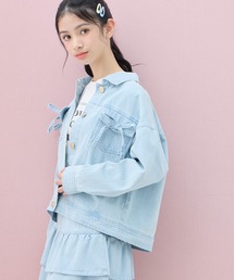 Amourire girl（アムリールガール）の「袖リボンデニムジャケット（その他アウター）」