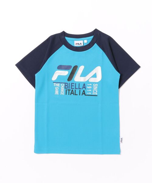 FILA（フィラ）の「FILA/フィラ　吸汗速乾　ラグラン半袖Ｔシャツ（Tシャツ/カットソー・キッズ・ターコイズブルー/オフホワイト・160cm/150cm/140cm/130cm）」の2枚目の写真