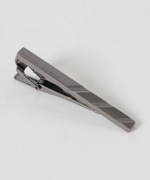 BLACK LABEL CRESTBRIDGE ネクタイ ストライプ ストライプハーフダイヤカットタイバー（ネクタイピン）｜BLACK LABEL