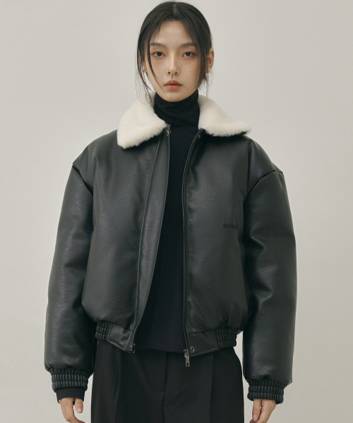 NICK&NICOLE(ニックアンドニコール)の「NICOLE HEAVY LEATHER MUSTANG_BLACK(ムートンコート・レディース・その他・FREE)」の2枚目の写真