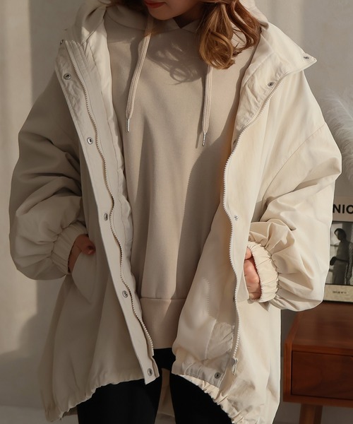 Social GIRL(ソーシャルガール)の「【RS】【Social GIRL】スタンドカラー モンスターパーカー モンスターコート(マウンテンパーカー・レディース・アイボリー・M/L)」の16枚目の写真