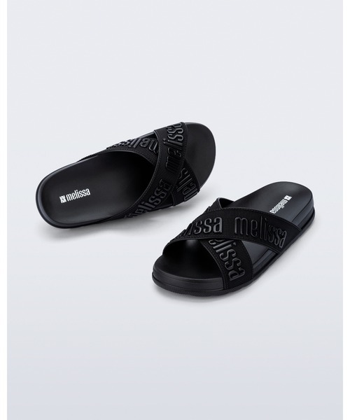 melissa(メリッサ)の「MELISSA COZY SLIDE M LOVER II AD(サンダル・レディース・ライトピンク/ダークグリーン/ブラック・35-36/37/39/38)」の1枚目の写真
