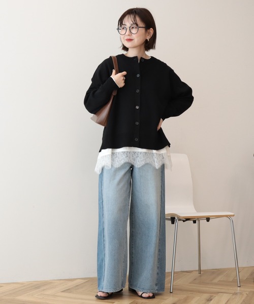 AMERICAN HOLIC（アメリカンホリック）の「スカラップレースプルオーバー（Tシャツ/カットソー・レディース・ブラック/オフホワイト・FREE）」の15枚目の写真