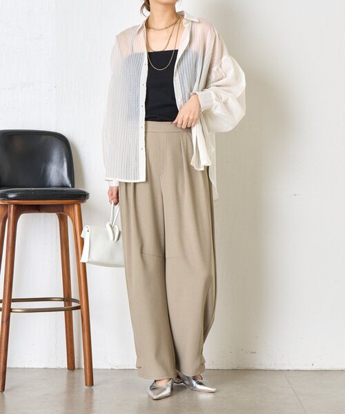 Jena espace merveilleux（ジェナ　エスパスメルヴェイユ）の「《さわ企画》【WEB限定】スクエアキャミソール（キャミソール・レディース・アイボリー/ブラック・0/1）」の16枚目の写真