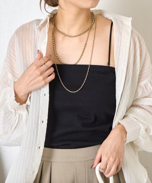 Jena espace merveilleux（ジェナ　エスパスメルヴェイユ）の「《さわ企画》【WEB限定】スクエアキャミソール（キャミソール・レディース・アイボリー/ブラック・0/1）」の19枚目の写真