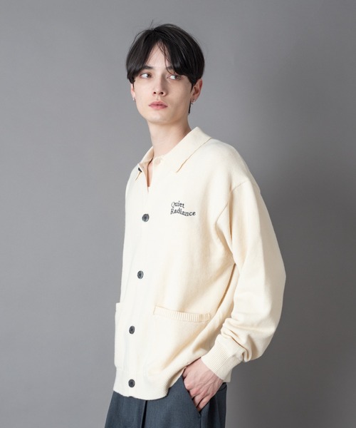 BROWNY（ブラウニー）の「BROWNY/【26年春夏新作】ワンポイントニットシャツ(LS)（シャツ/ブラウス・メンズ・スミクロ/オフホワイト・MEDIUM/LARGE）」の2枚目の写真