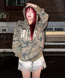 Oblique Hoodie Zip Up Light Multi