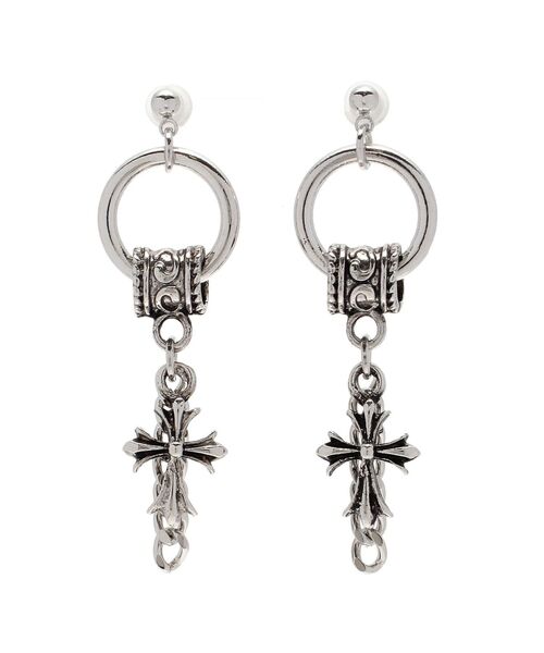 EVRIS(エヴリス)の「CHAIN CROSS MOTIF ピアス(ピアス(両耳用)・レディース・シルバー/ゴールド・FREE)」の14枚目の写真