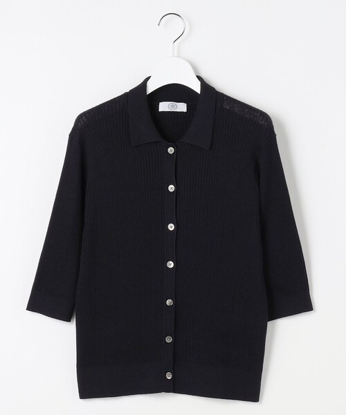 J.PRESS Ladies(J.プレス レディス)の「LINEN COTTON ポロ ニット(ニット/セーター・レディース・サックスブルー系/ブラウン系/ネイビー系/レッド系・SMALL)」の12枚目の写真