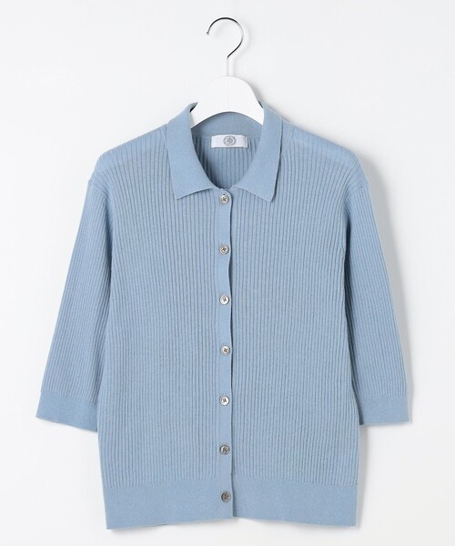 J.PRESS Ladies(J.プレス レディス)の「LINEN COTTON ポロ ニット(ニット/セーター・レディース・サックスブルー系/ブラウン系/ネイビー系/レッド系・SMALL)」の13枚目の写真