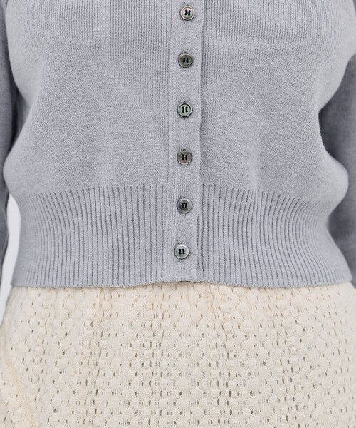 PUBLIC TOKYO（パブリックトウキョウ）の「【2026春新作】コットンシルククルーカーデ（カーディガン/ボレロ・レディース・グレー/ピンク/ホワイト/ブラック・FREE）」の17枚目の写真