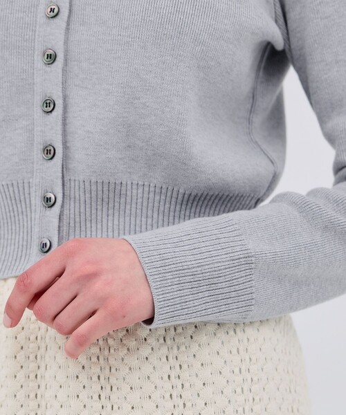 PUBLIC TOKYO（パブリックトウキョウ）の「【2026春新作】コットンシルククルーカーデ（カーディガン/ボレロ・レディース・グレー/ピンク/ホワイト/ブラック・FREE）」の14枚目の写真