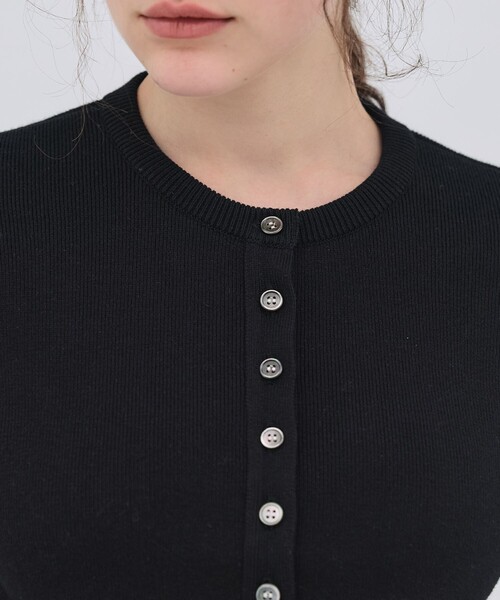 PUBLIC TOKYO（パブリックトウキョウ）の「【2026春新作】コットンシルククルーカーデ（カーディガン/ボレロ・レディース・グレー/ピンク/ホワイト/ブラック・FREE）」の13枚目の写真