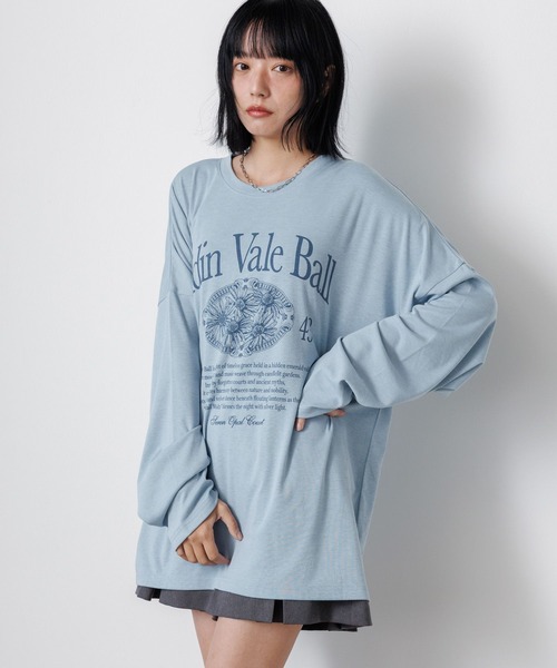 PBLIM（ページボーイリム）の「《UNISEX》フラワーシアーロンT（Tシャツ/カットソー・レディース・オフホワイト/ブルー/ブラック・FREE）」の21枚目の写真