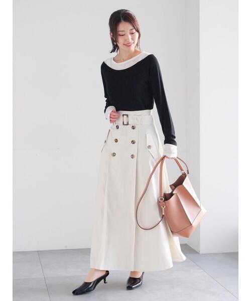 Te chichi（テチチ）の「レイヤードテレコトップス（Tシャツ/カットソー・レディース・オフホワイト/グレー/ブラック・F）」の9枚目の写真