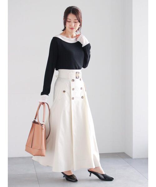 Te chichi（テチチ）の「レイヤードテレコトップス（Tシャツ/カットソー・レディース・オフホワイト/グレー/ブラック・F）」の10枚目の写真