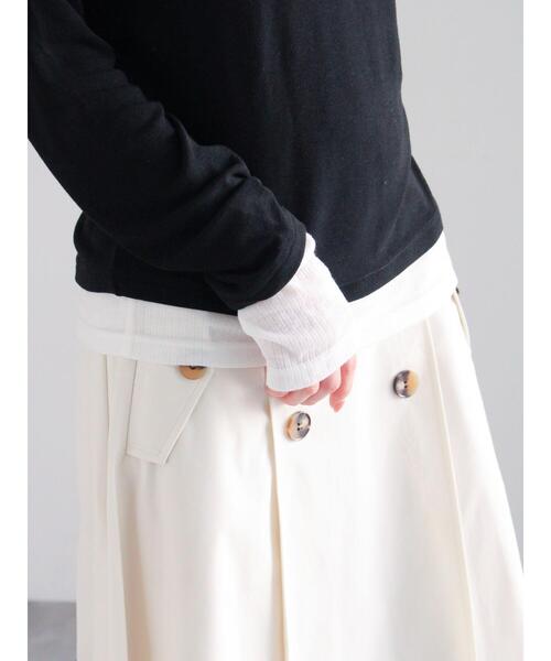 Te chichi（テチチ）の「レイヤードテレコトップス（Tシャツ/カットソー・レディース・オフホワイト/グレー/ブラック・F）」の16枚目の写真