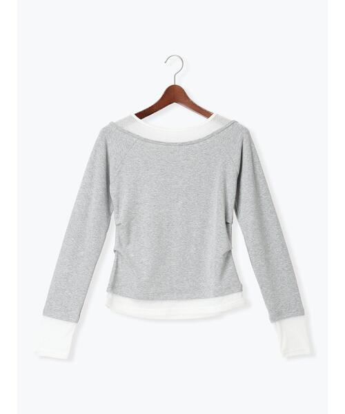 Te chichi（テチチ）の「レイヤードテレコトップス（Tシャツ/カットソー・レディース・オフホワイト/グレー/ブラック・F）」の18枚目の写真