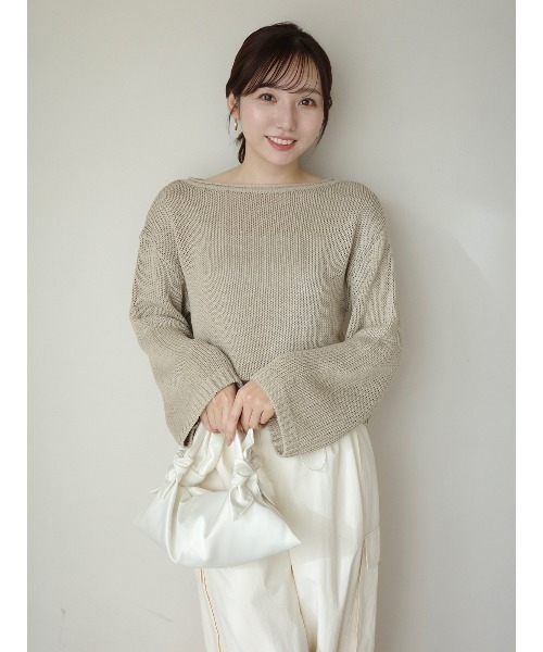 ペーパーヤーンニットプルオーバー（ニット/セーター）｜anuans（ア