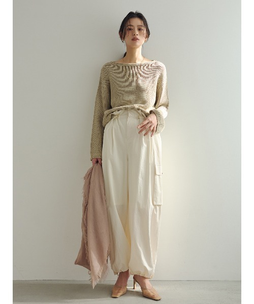 anuans(アニュアンス)の「ペーパーヤーンニットプルオーバー(ニット/セーター・レディース・ライトピンク/アイボリー/ベージュ・FREE)」の14枚目の写真