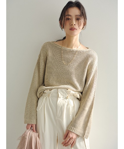 ペーパーヤーンニットプルオーバー（ニット/セーター）｜anuans（ア