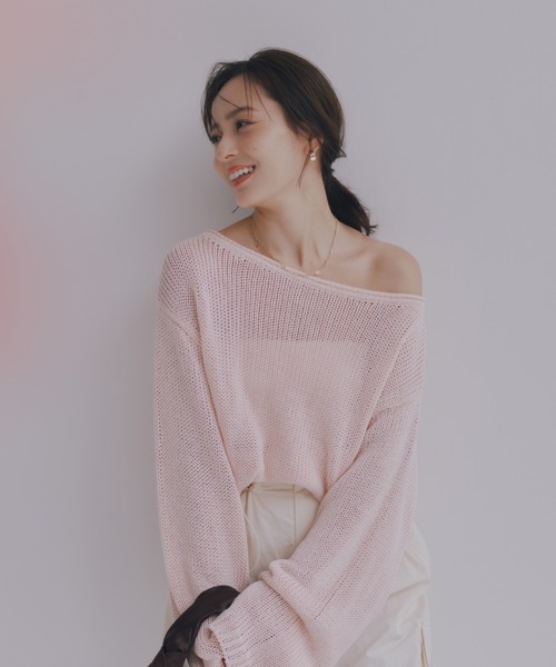 ペーパーヤーンニットプルオーバー（ニット/セーター）｜anuans（ア