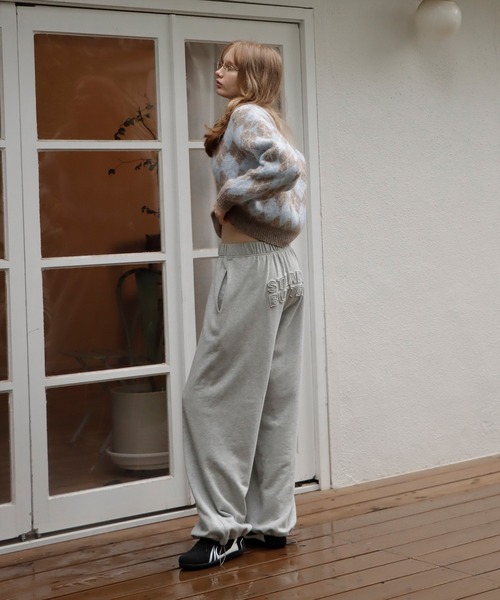mieya mieya(ミーヤミーヤ)の「【mieya mieya】BUTTER PATCH SWEAT PT/バターパッチスウェットパンツ(スウェットパンツ・レディース・グレー/クリーム・FREE)」の4枚目の写真