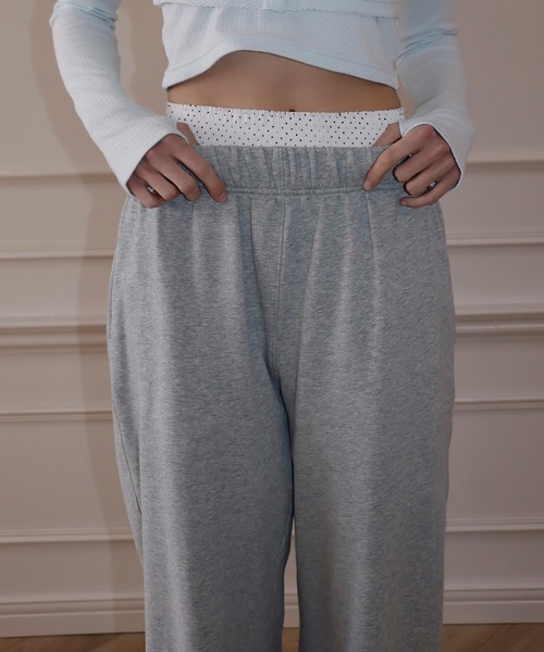 mieya mieya(ミーヤミーヤ)の「【mieya mieya】BUTTER PATCH SWEAT PT/バターパッチスウェットパンツ(スウェットパンツ・レディース・グレー/クリーム・FREE)」の12枚目の写真