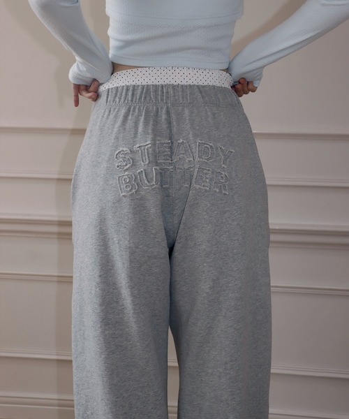 mieya mieya(ミーヤミーヤ)の「【mieya mieya】BUTTER PATCH SWEAT PT/バターパッチスウェットパンツ(スウェットパンツ・レディース・グレー/クリーム・FREE)」の16枚目の写真