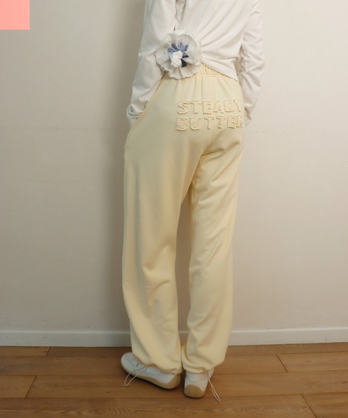 mieya mieya(ミーヤミーヤ)の「【mieya mieya】BUTTER PATCH SWEAT PT/バターパッチスウェットパンツ(スウェットパンツ・レディース・グレー/クリーム・FREE)」の18枚目の写真