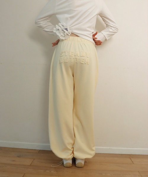 mieya mieya(ミーヤミーヤ)の「【mieya mieya】BUTTER PATCH SWEAT PT/バターパッチスウェットパンツ(スウェットパンツ・レディース・グレー/クリーム・FREE)」の19枚目の写真