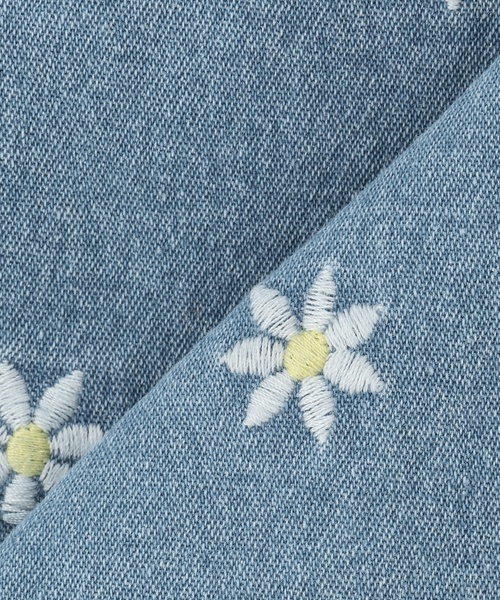 petit main(プティマイン)の「花刺しゅうジャンスカ(ジャンパースカート・キッズ・キナリ/サックスブルー・S(80-90cm)/L(120-130cm)/M(100-110cm))」の12枚目の写真