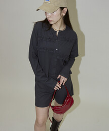 PUBLUX（パブリュクス）の「PUBLUX/パブリュクス フリルデザイン カーディガンショートパンツ セットアップ　限定展開（アンサンブル）」