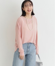 Right-on | 【HONEYSUCKLE ROSE】シアーラウンドヘム長袖Tシャツ (ビッグシルエット / レイヤード / 速乾素材)(Tシャツ/カットソー)