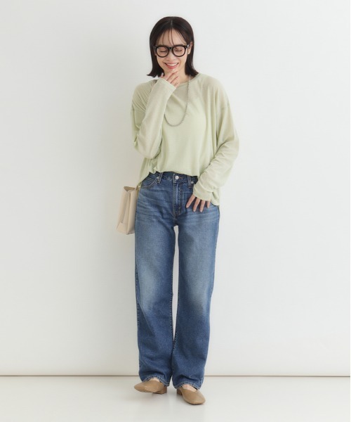 Right-on(ライトオン)の「HONEYSUCKLE ROSE(ハニーサックルローズ)シアーラウンドヘム長袖Tシャツ(Tシャツ/カットソー・レディース・オフホワイト/ダークグレー/イエロー/ピンク・L/M)」の18枚目の写真