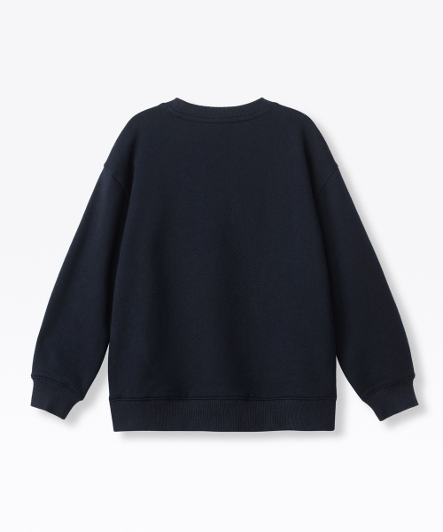 MUSINSA STANDARD KIDS（ムシンサスタンダードキッズ）の「起毛オーバーサイズスウェットシャツ [ネイビー]（スウェット・レディース・その他・100/110/120/130/140/150/160）」の3枚目の写真